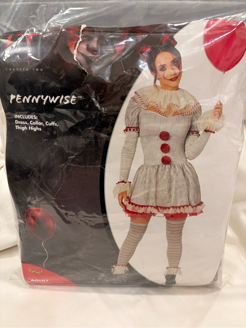 New Spirit Halloween Pennywise Clown Chapter Two Adult Costume Size XL 14-16